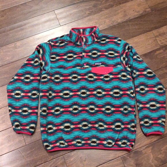 Patagonia Synchilla Aztec Snap T Pullover Fleece Jacket Women's XL - Picture 3 of 7